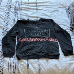 Hot Topic Black and Red Graphic Crewneck Sweater